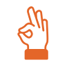 Oke zeichen einer Hand